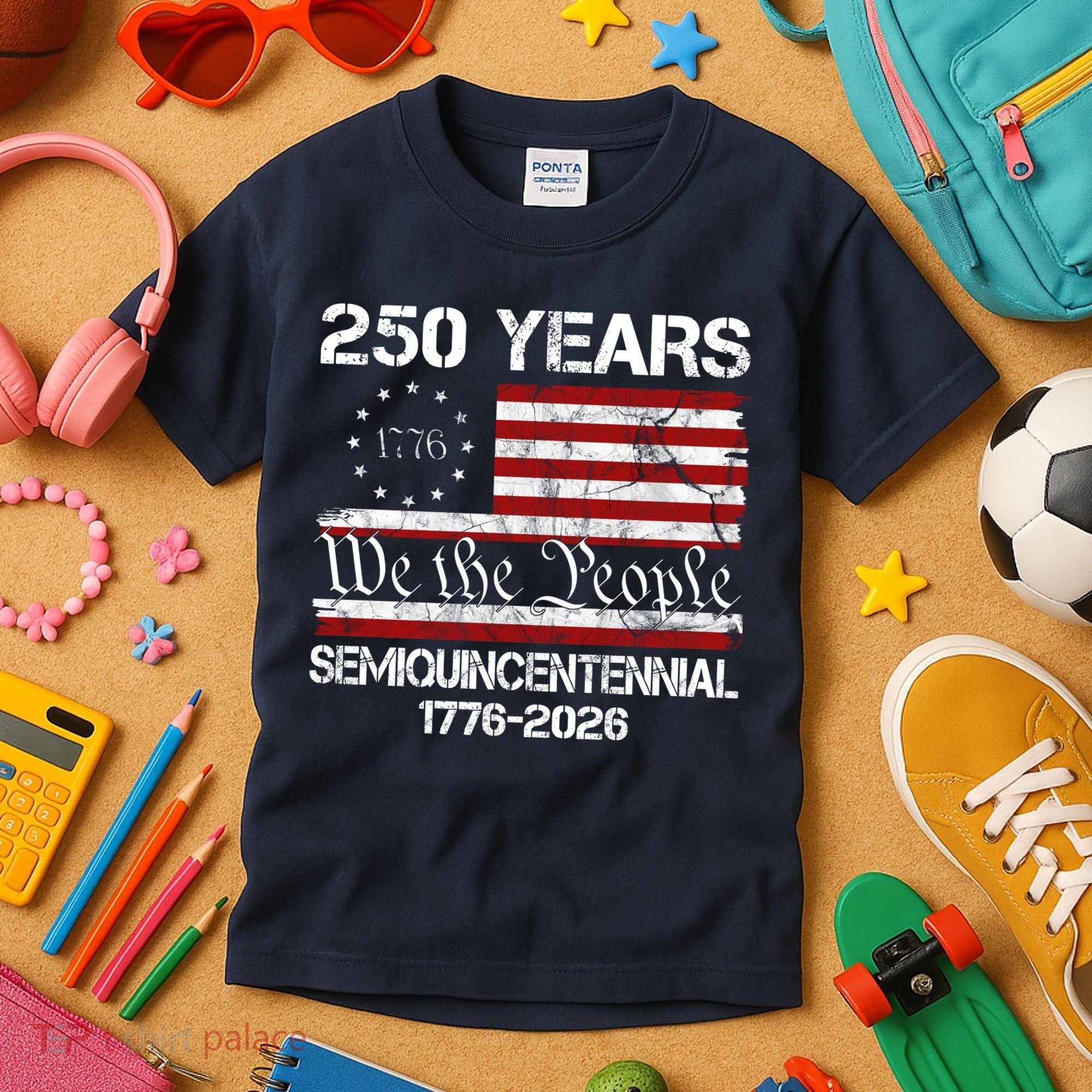 250 Years America 250th Anniversary Semiquincentennial 1776-2026 Kids T-Shirt
