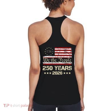 250 Years American 250th Anniversary Front And Back  Women's Tank Top back