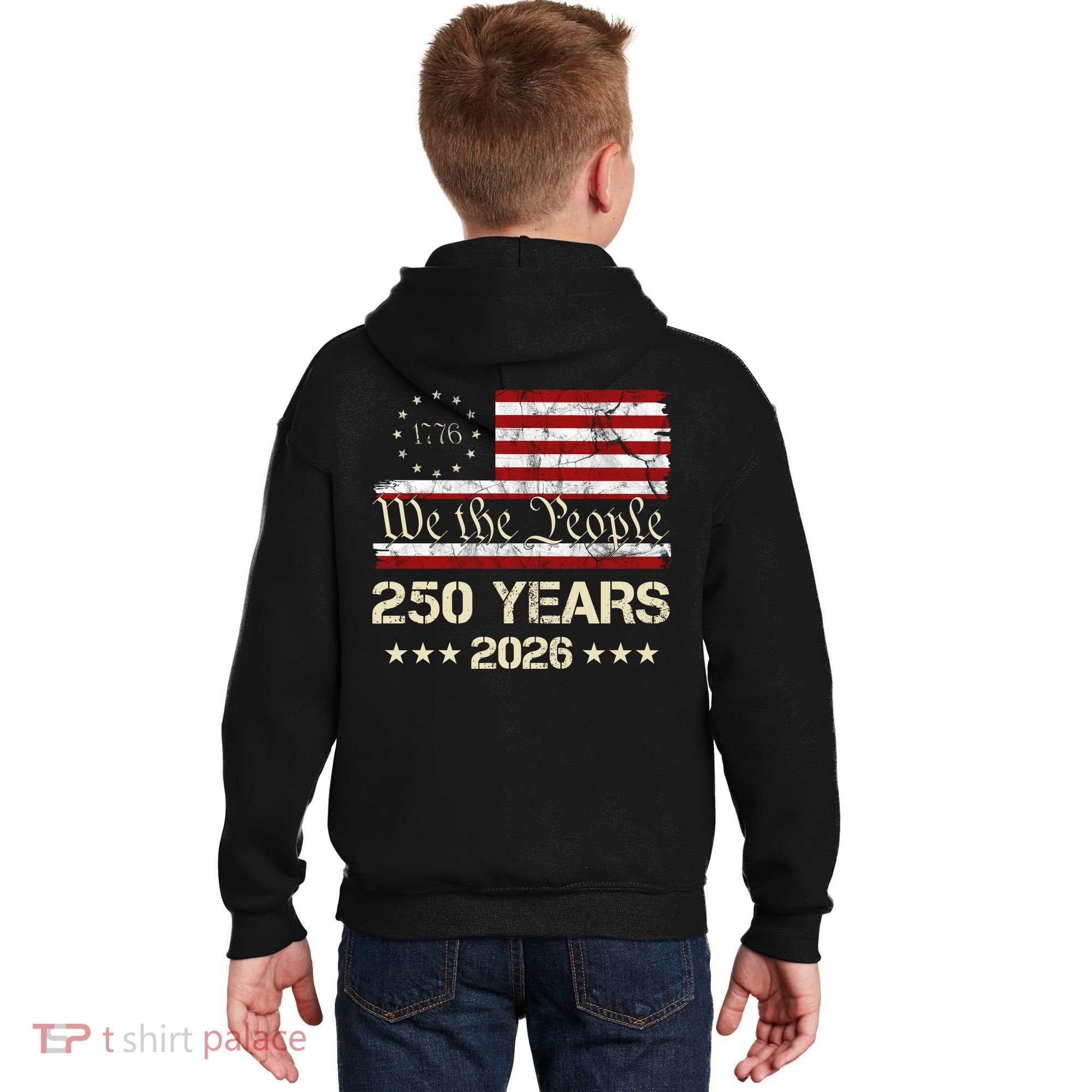 250 Years American 250th Anniversary Front And Back  Kids Hoodie