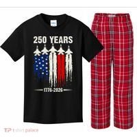 250 Years Air Force 1776-2026 250th Anniversary Of America Kids Plaid Pajama Set thumb 0