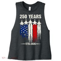250 Years Air Force 1776-2026 250th Anniversary Of America Women's Racerback Cropped Tank thumb 0