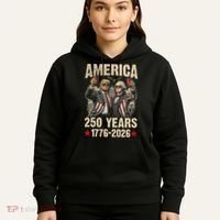 250 Years America 250th Anniversary Trump Washington Hoodie thumb 5