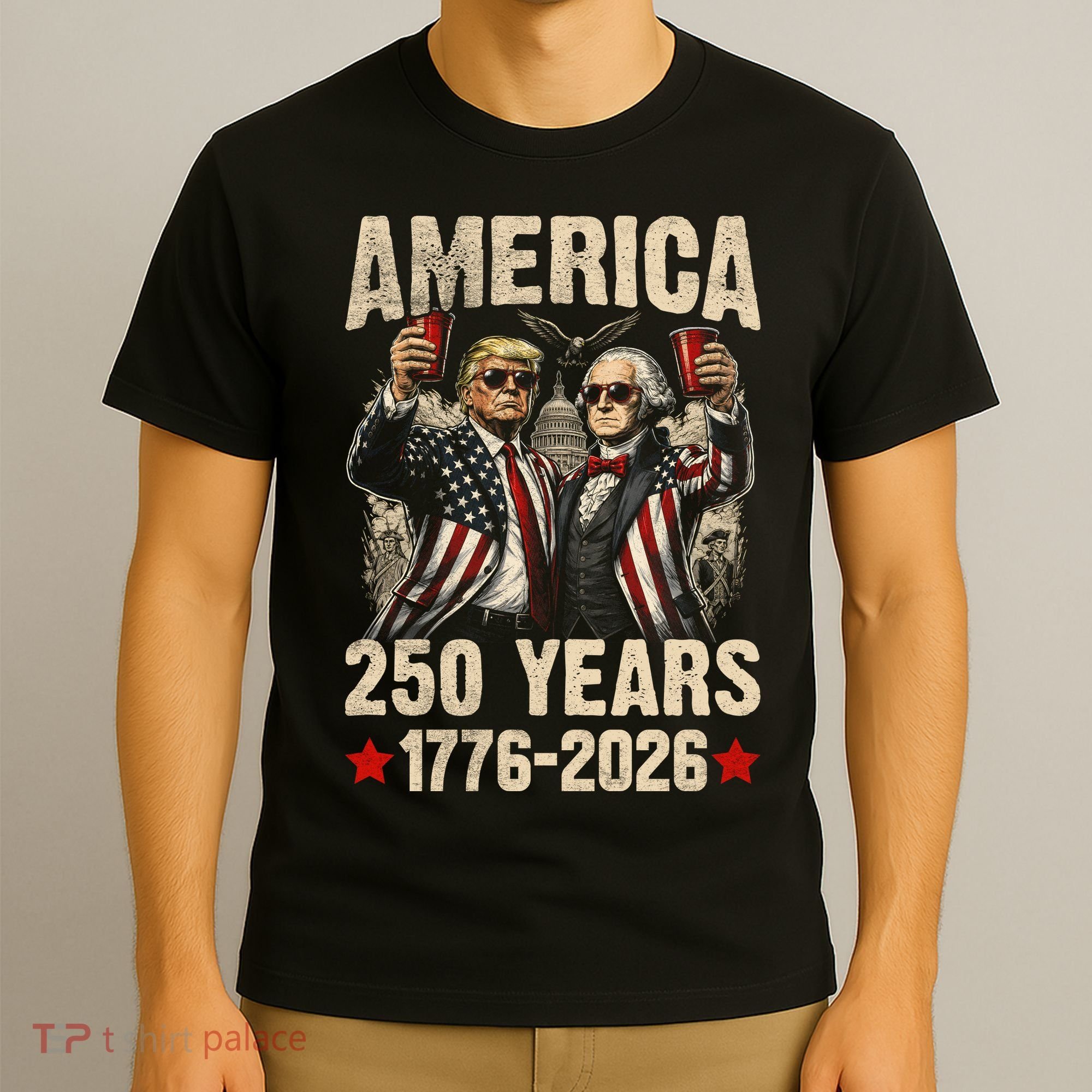 250 Years America 250th Anniversary Trump Washington T-Shirt