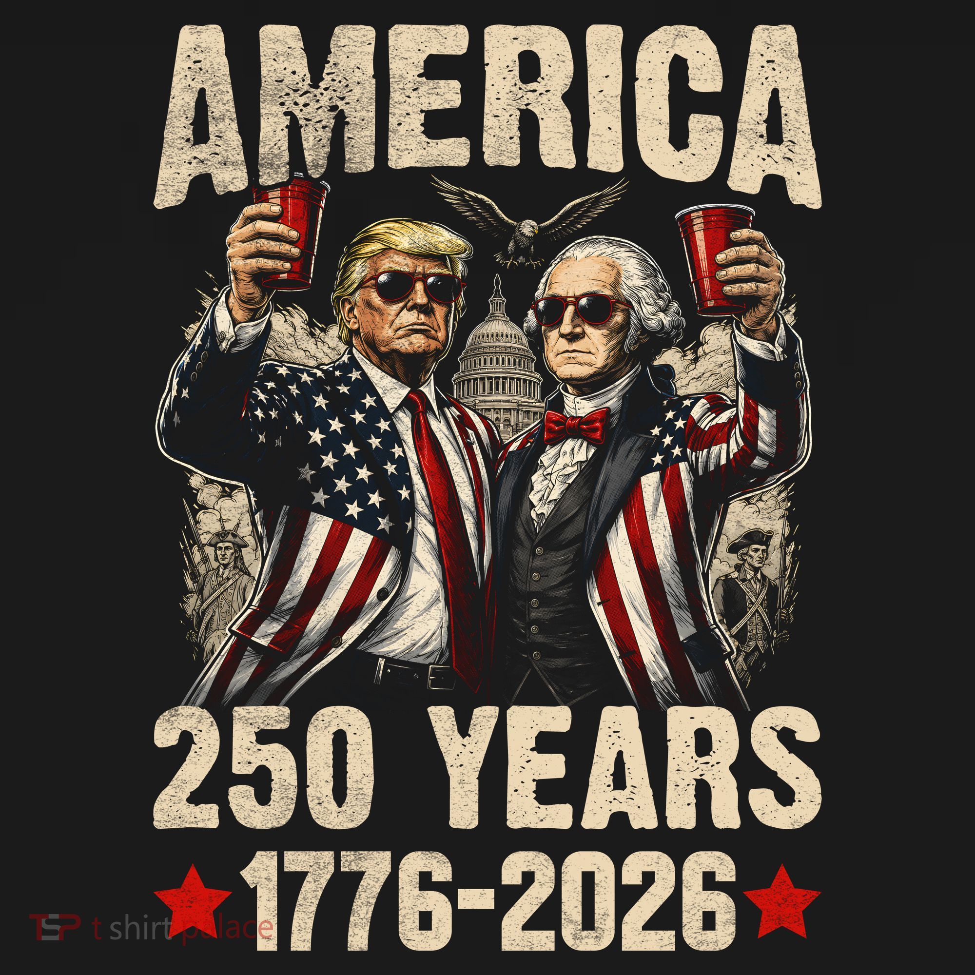 250 Years America 250th Anniversary Trump Washington Women's Hoodie