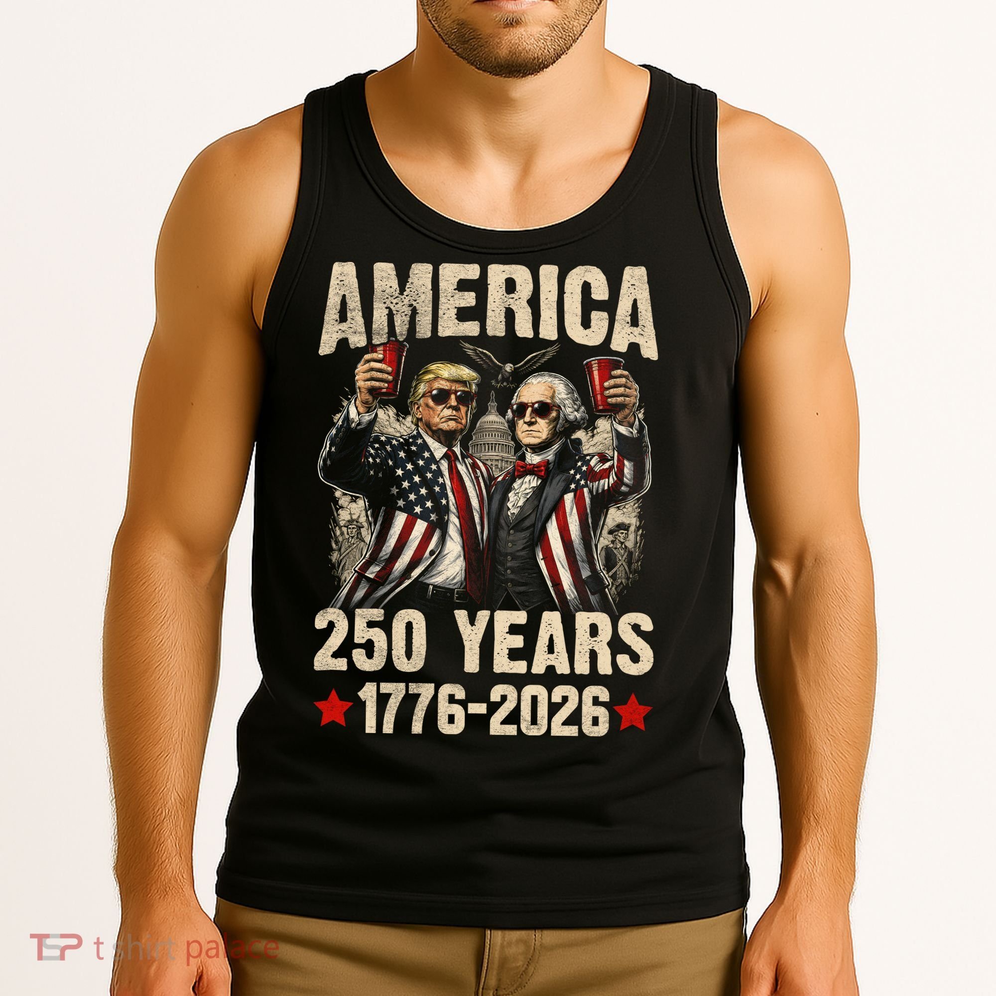 250 Years America 250th Anniversary Trump Washington Tank Top