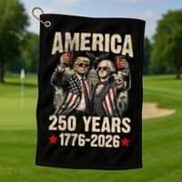250 Years America 250th Anniversary Trump Washington Golf Towel thumb 1