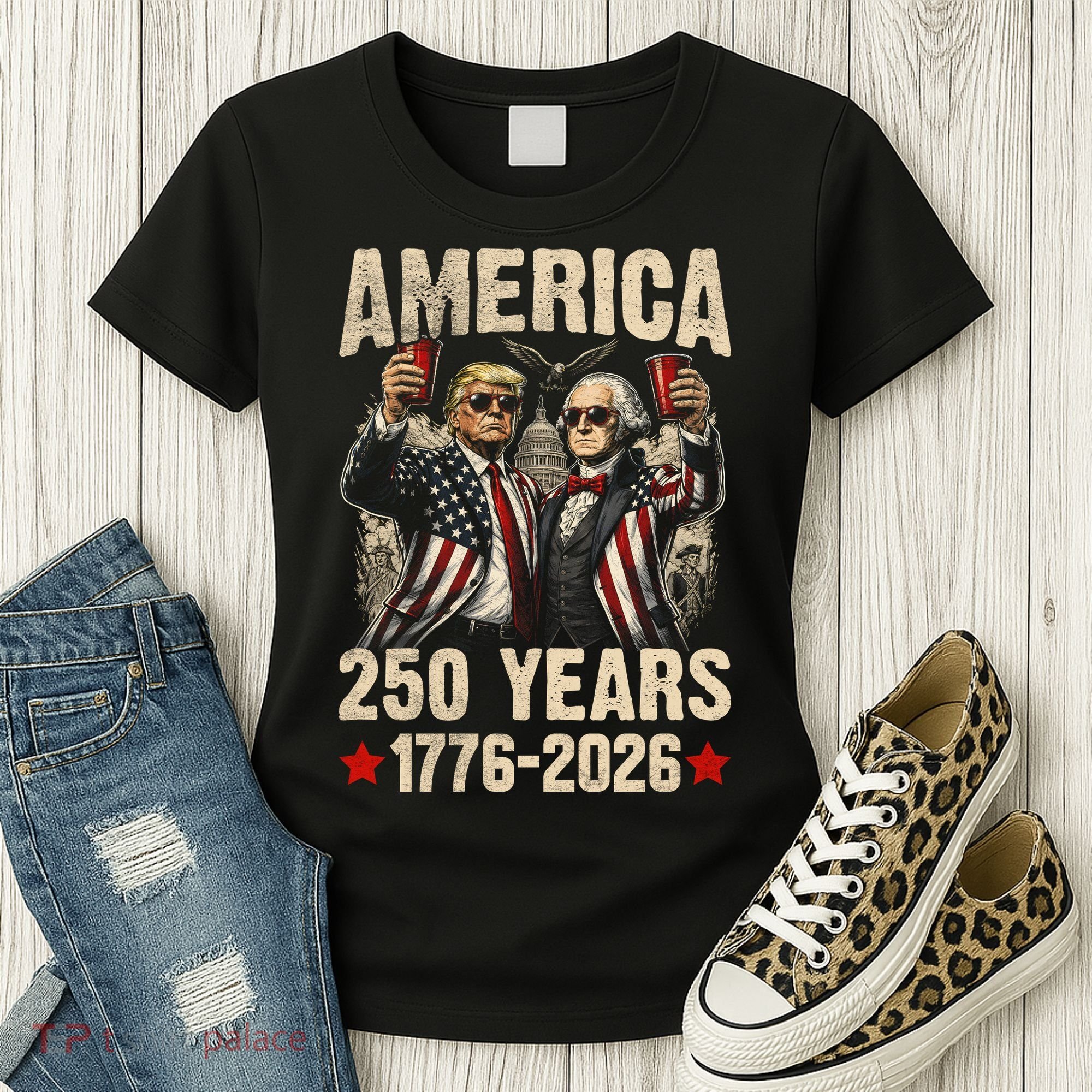 250 Years America 250th Anniversary Trump Washington Women's T-Shirt