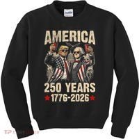 250 Years America 250th Anniversary Trump Washington Kids Sweatshirt thumb 0