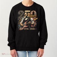250 Years Abe Lincoln Playing Guitar 250th Anniversary  Women's Sweatshirt thumb 0