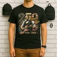 250 Years Abe Lincoln Playing Guitar 250th Anniversary  T-Shirt thumb 6