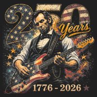 250 Years Abe Lincoln Playing Guitar 250th Anniversary  Beanie thumb 2