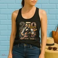 250 Years Abe Lincoln Playing Guitar 250th Anniversary  Women's Tank Top thumb 2