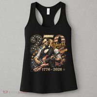250 Years Abe Lincoln Playing Guitar 250th Anniversary  Women's Tank Top thumb 3