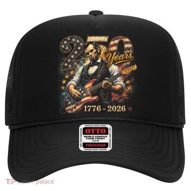 250 Years Abe Lincoln Playing Guitar 250th Anniversary  Hat