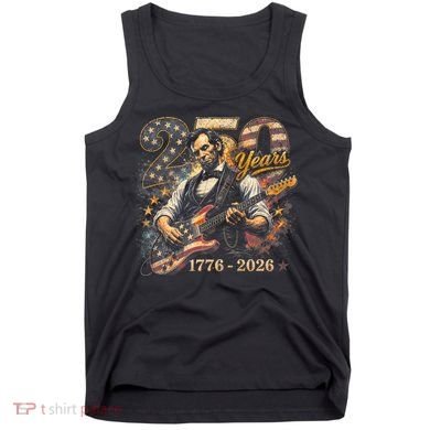 250 Years Abe Lincoln Playing Guitar 250th Anniversary  Tank Top