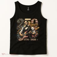 250 Years Abe Lincoln Playing Guitar 250th Anniversary  Tank Top thumb 2