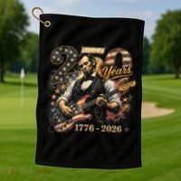 250 Years Abe Lincoln Playing Guitar 250th Anniversary  Golf Towel thumb 1