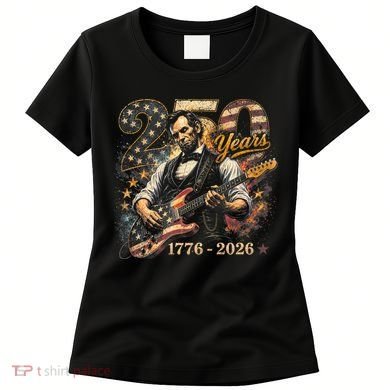 250 Years Abe Lincoln Playing Guitar 250th Anniversary  Women's T-Shirt