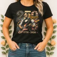 250 Years Abe Lincoln Playing Guitar 250th Anniversary  Women's T-Shirt thumb 2