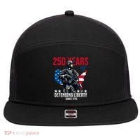 250 Years America Anniversary 250th Independence Day 7 Panel Mesh Trucker Snapback Hat thumb 0