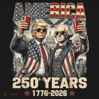 250 Years Donald Trump George Washington 1776-2026  Long Sleeve Shirt thumb 2