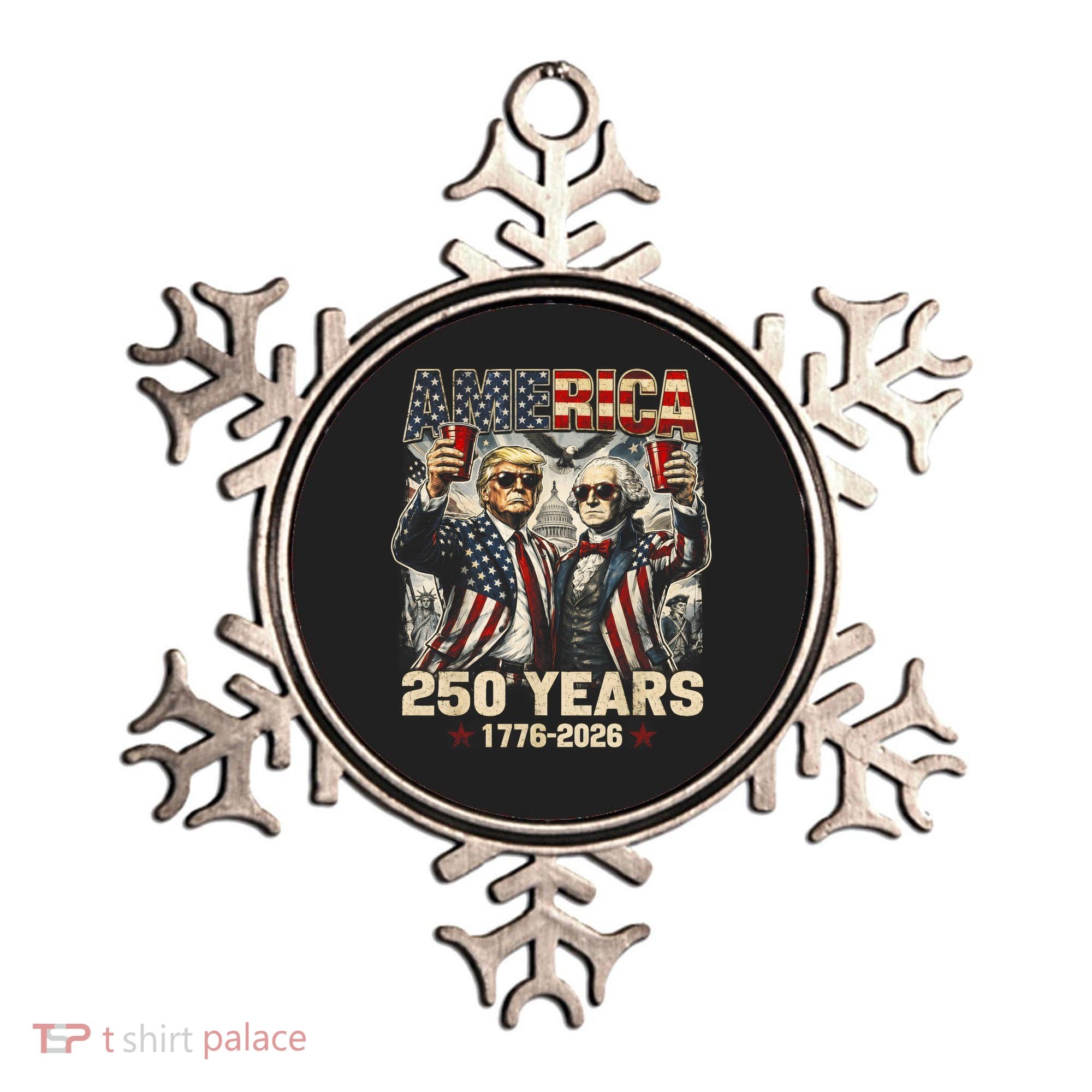 250 Years Donald Trump George Washington 1776-2026  Ornament