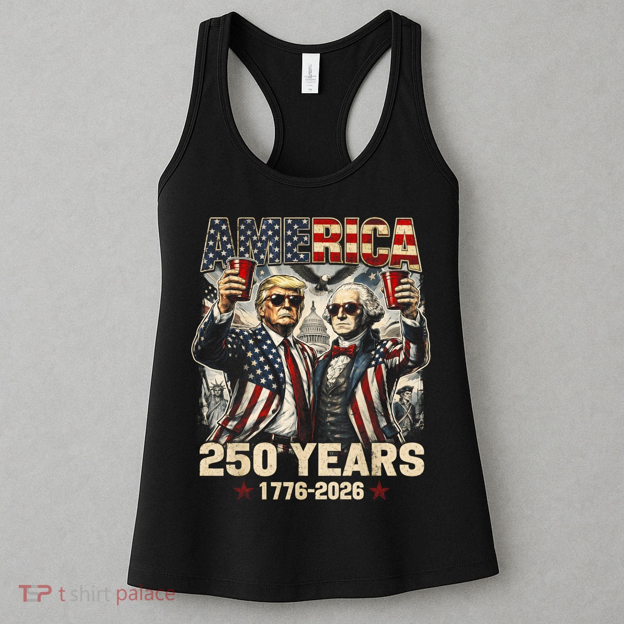 250 Years Donald Trump George Washington 1776-2026  Women's Tank Top