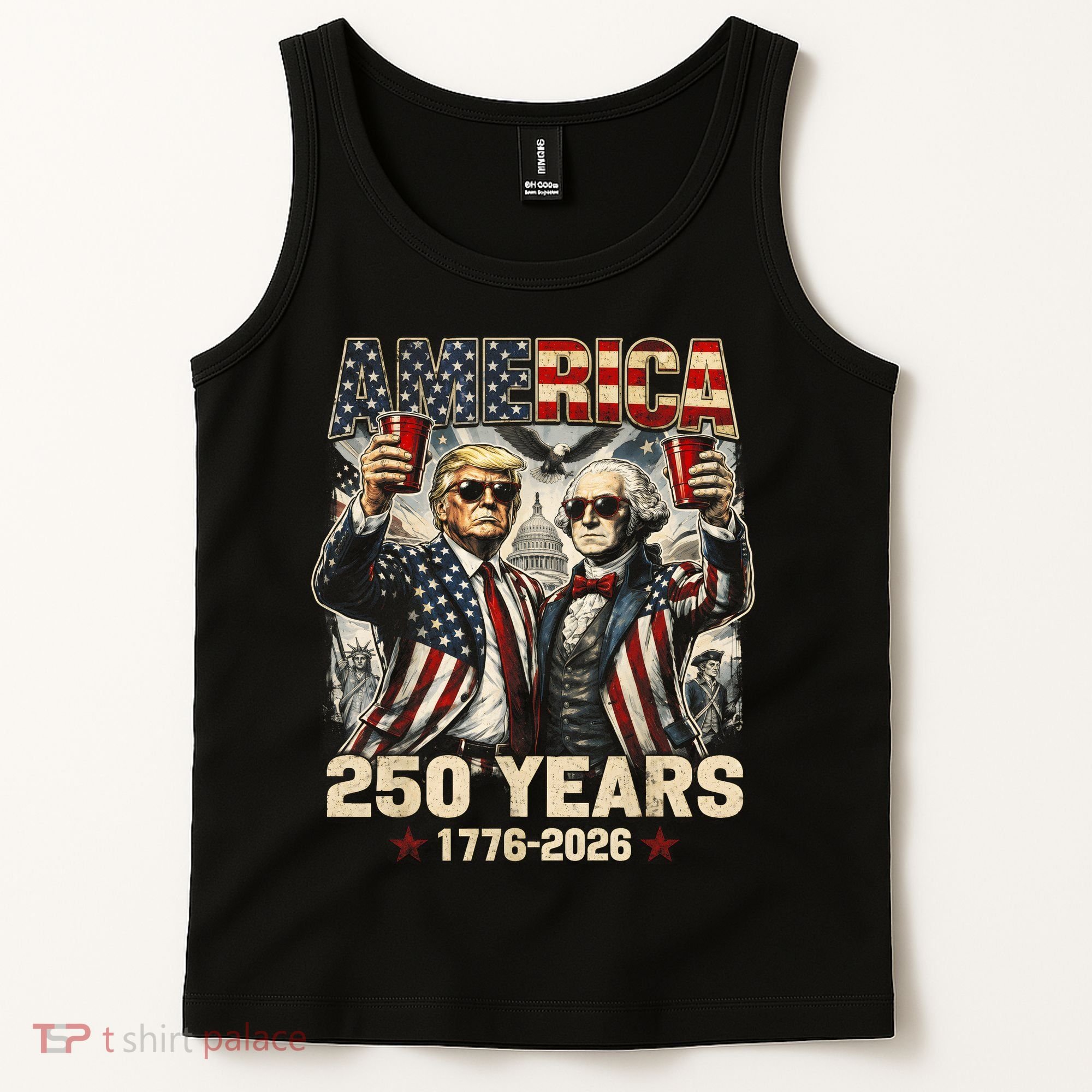 250 Years Donald Trump George Washington 1776-2026  Tank Top