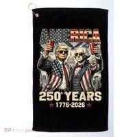 250 Years Donald Trump George Washington 1776-2026  Golf Towel thumb 0