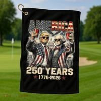250 Years Donald Trump George Washington 1776-2026  Golf Towel thumb 1