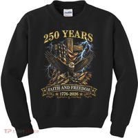 250 Years Faith Freedom 1776-2026  Kids Sweatshirt thumb 0