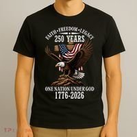 250 Years Faith Freedom Legacy Eagle 250th Anniversary T-Shirt thumb 3
