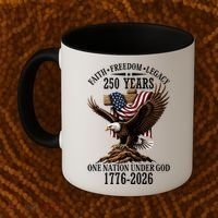 250 Years Faith Freedom Legacy Eagle 250th Anniversary Coffee Mug thumb 2