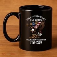 250 Years Faith Freedom Legacy Eagle 250th Anniversary 11oz C Handle Ceramic Mug thumb 4