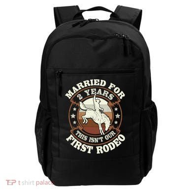 2 Years Married Cowboy 2nd Wedding Anniversary Rodeo Backpack