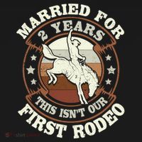 2 Years Married Cowboy 2nd Wedding Anniversary Rodeo Backpack thumb 2