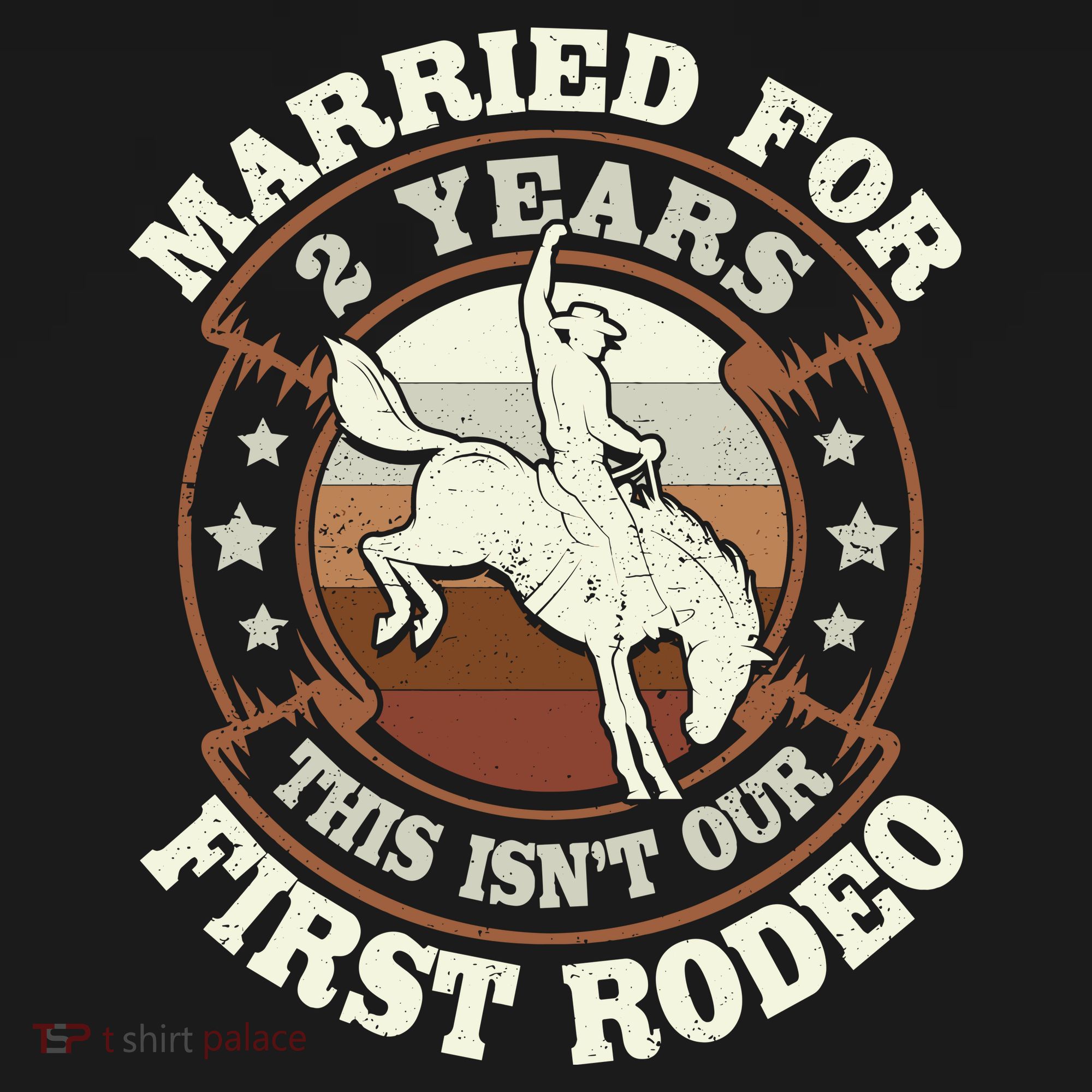 2 Years Married Cowboy 2nd Wedding Anniversary Rodeo Backpack