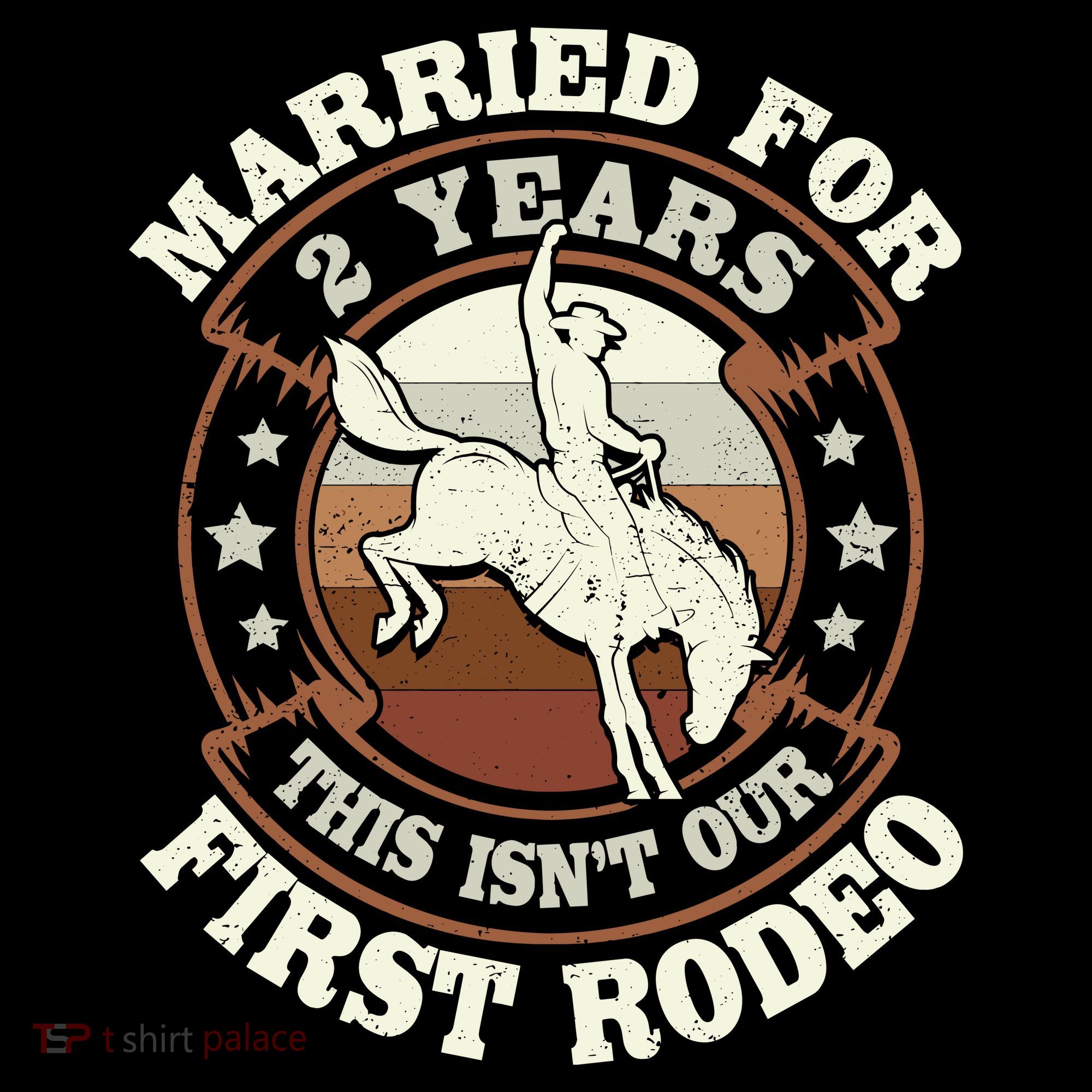 2 Years Married Cowboy 2nd Wedding Anniversary Rodeo Ornament