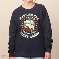 2 Years Married Cowboy 2nd Wedding Anniversary Rodeo Women's Sweatshirt thumb 0