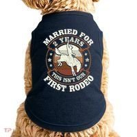 2 Years Married Cowboy 2nd Wedding Anniversary Rodeo Doggie Tank thumb 0