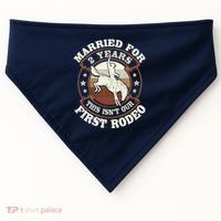 2 Years Married Cowboy 2nd Wedding Anniversary Rodeo USA-Made Doggie Bandana thumb 0