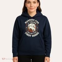 2 Years Married Cowboy 2nd Wedding Anniversary Rodeo Hoodie thumb 5