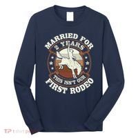 2 Years Married Cowboy 2nd Wedding Anniversary Rodeo Long Sleeve Shirt thumb 0