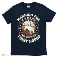 2 Years Married Cowboy 2nd Wedding Anniversary Rodeo T-Shirt thumb 0