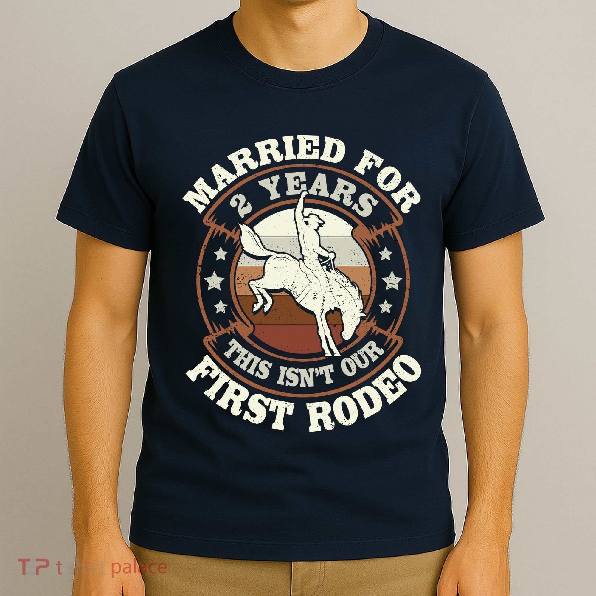 2 Years Married Cowboy 2nd Wedding Anniversary Rodeo T-Shirt