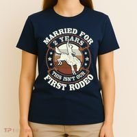 2 Years Married Cowboy 2nd Wedding Anniversary Rodeo T-Shirt thumb 4