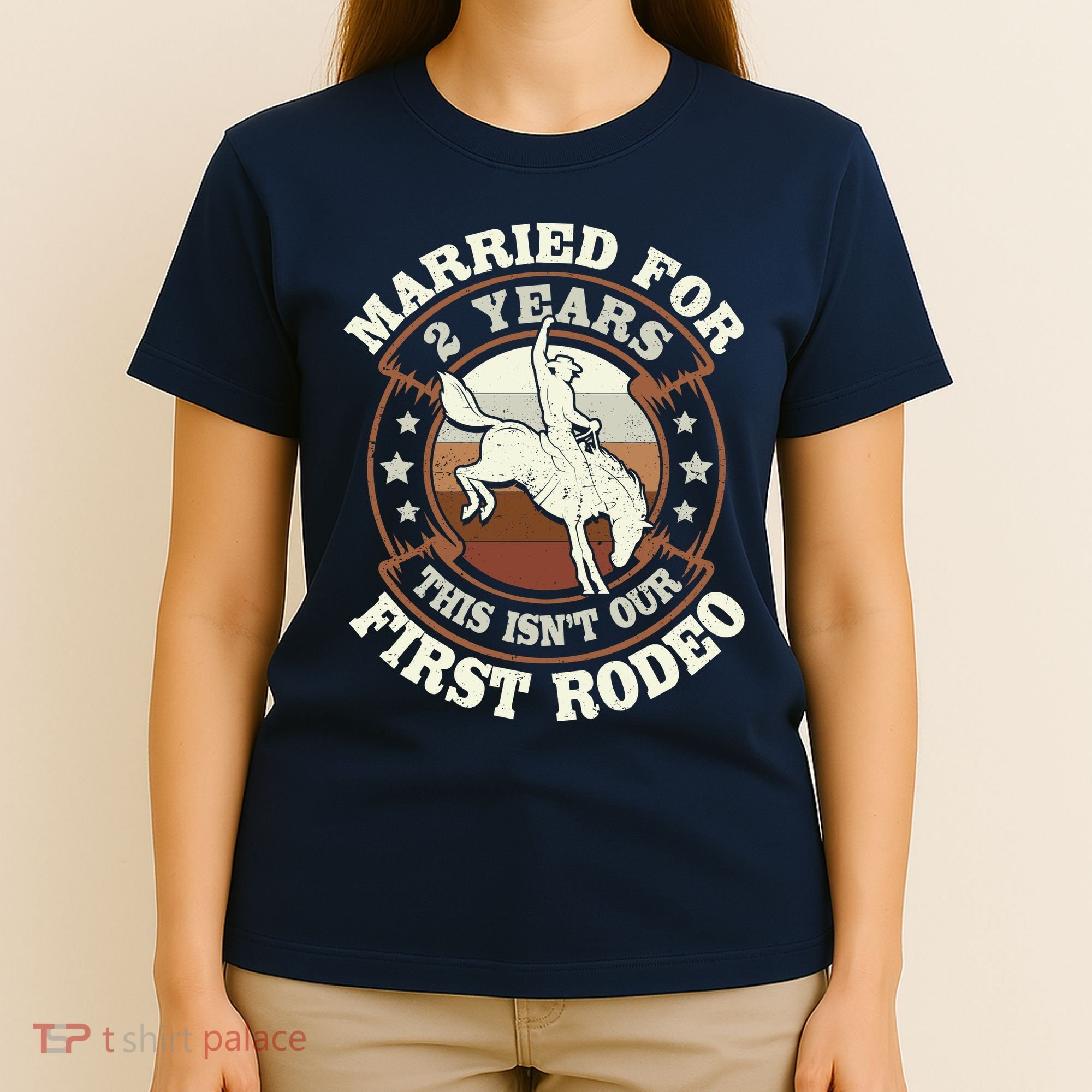 2 Years Married Cowboy 2nd Wedding Anniversary Rodeo T-Shirt