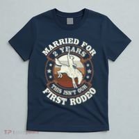 2 Years Married Cowboy 2nd Wedding Anniversary Rodeo T-Shirt thumb 5