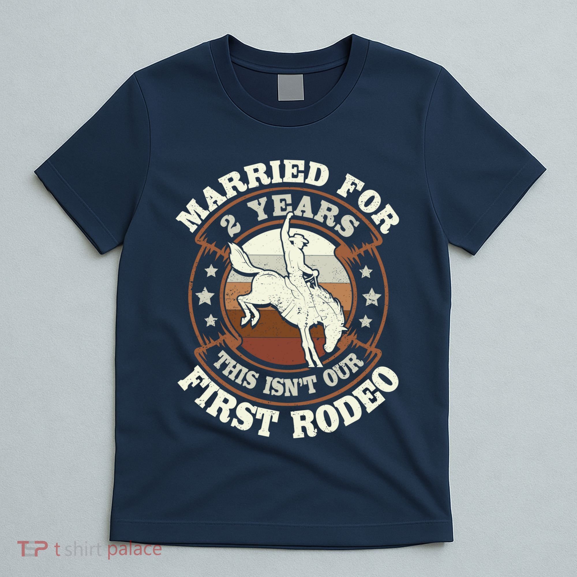 2 Years Married Cowboy 2nd Wedding Anniversary Rodeo T-Shirt