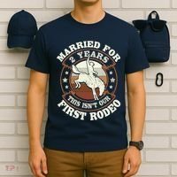 2 Years Married Cowboy 2nd Wedding Anniversary Rodeo T-Shirt thumb 6